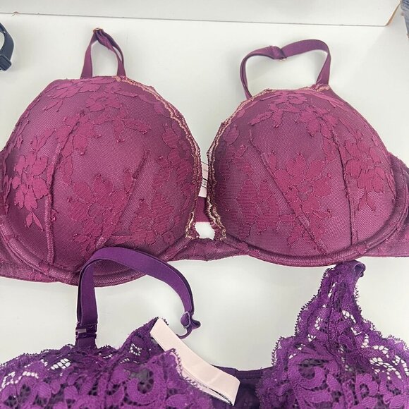 Victoria's Secret Lot of 6 Bra's Size 36D Push Up Demi Knockout Lace - Picture 10 of 13